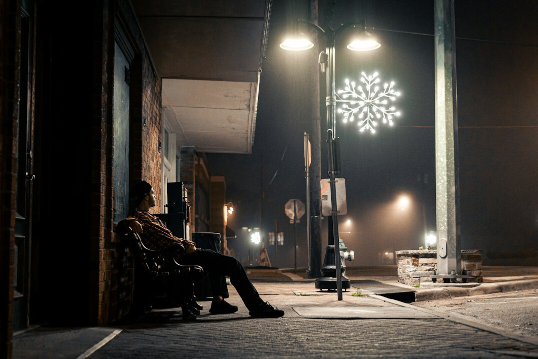 small town at night